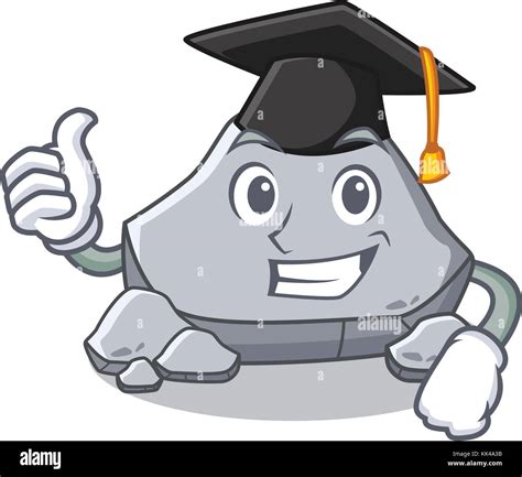 Graduation Stone Character Cartoon Style Stock Vector Image And Art Alamy