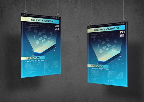 poster  techno fest behance