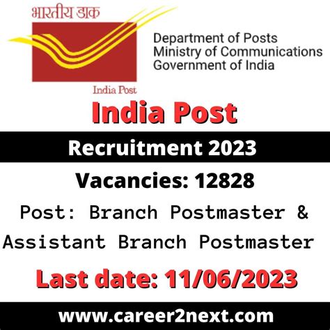 India Post Recruitment 2023 12828 Gramin Dak Sevak Posts