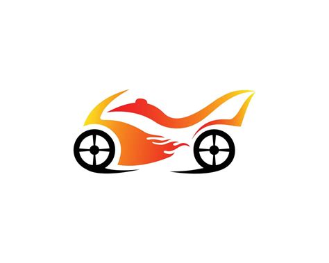 Fire Speed Bike Sport And Motorcycle Racer Logo Design Silhouette