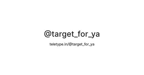 Targetforya — Teletype