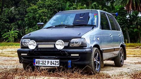 Modified Black Grey Maruti 800 With Spoiler Modifiedx