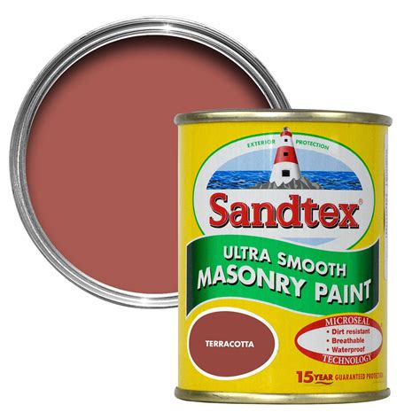 Sandtex Terracotta Smooth Matt Masonry Paint 015l Tester Pot