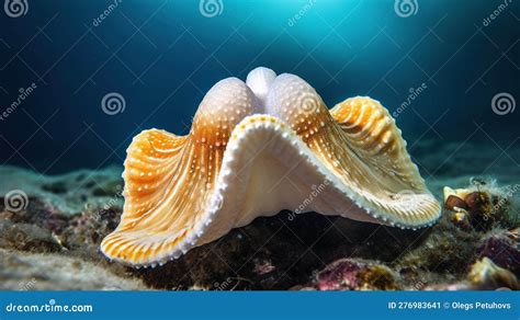 A Large Sea Shell On The Bottom Of The Ocean Floor Stock Illustration
