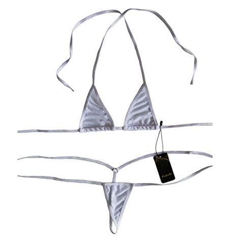 Esquki Womens Sheer Extreme Bikini Halterneck Top And Tie Sides Micro Thong Sets Affordable