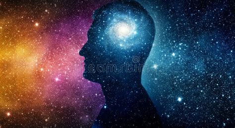 The Universe Within Silhouette Of A Man Inside The Universe Stock