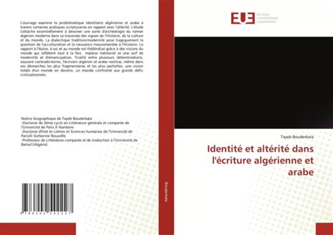 Identit Et Alt Rit Dans L Criture Alg Rienne Et Arabe Tayeb