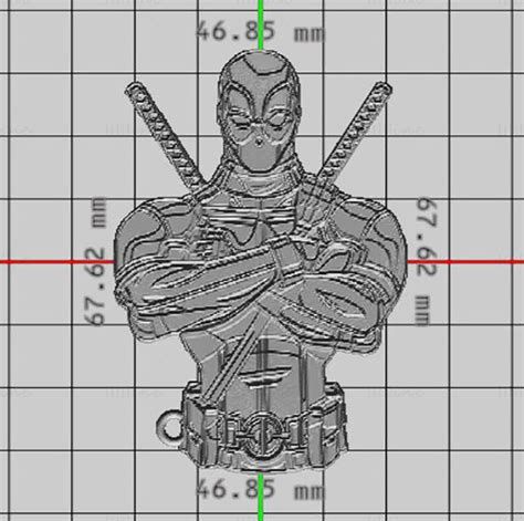 Deadpool Keychain 3d Printing Model Stl