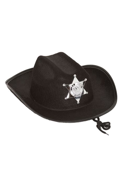 Kids Black Sheriff Hat