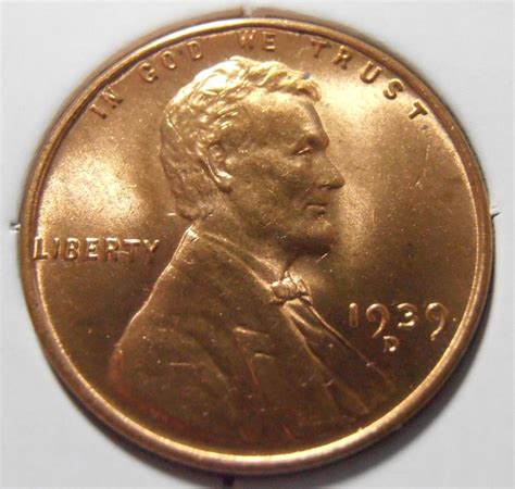 1939 D BU Lincoln Cent 39DLR2 For Sale Buy Now Online Item 381820