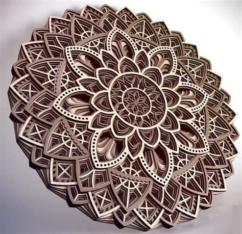 Laser Cut Wooden 3d Multilayer Mandala Art Decor Svg Files Etsy