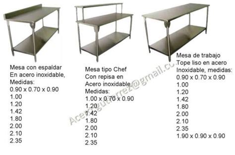 Mesas De Acero Inoxidable Satinado 304 Caracas