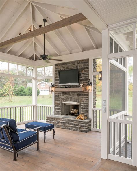 Nuances Of Screened Porch Ceilings Which Design And Why Porch Fireplace Porch Ceiling