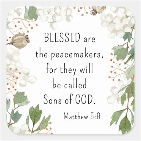 Matthew Blessed Are The Peacemakers Beatitudes Square Sticker