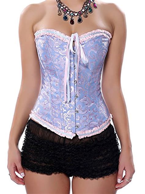 SAYFUT Fashion Women S Lace Up Boned Sexy Overbust Corset Bustier Plus