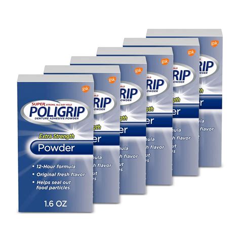 Poligrip Super Denture Adhesive Powder Extra Strength 16 Oz Container