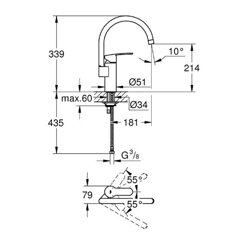 Grohe Eurostyle Cosmopolitan Single Lever Sink Mixer Dmora