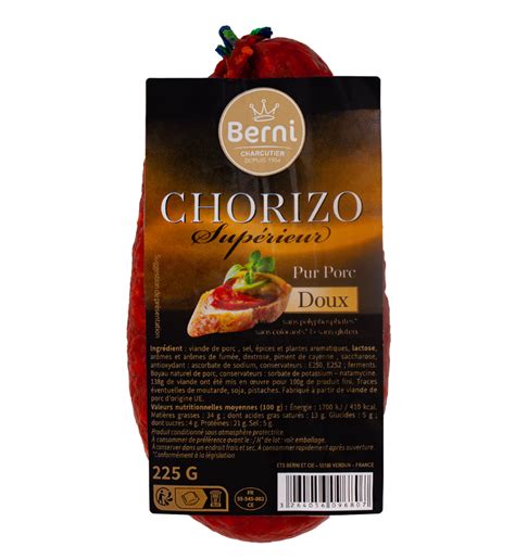 Chorizo Supérieur Doux 225g Berni