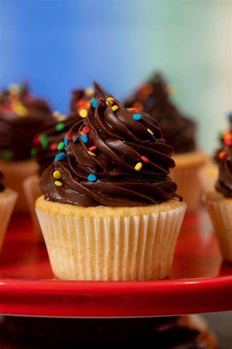 Yellow Cupcakes With Chocolate Frosting Recipe Dinner Then Dessert