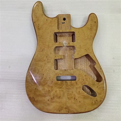 Natural Glossy Finish Mahogany Wood Guitar Strat Style | Reverb UK