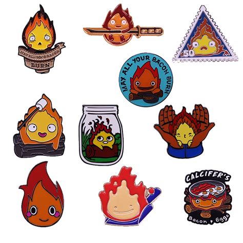 Studio Ghibli Anime Howl S Moving Castle Calcifer Pin Fire Demon Spirit