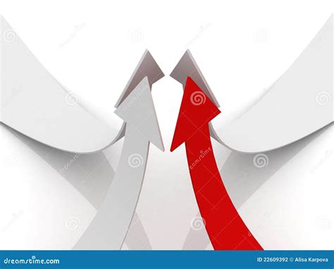 White Arrows Growing Up With Red Team Leader Stock Illustration