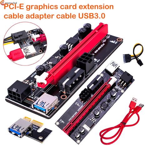 PCI E Riser 009S 16X Extender PCI E Riser USB 3 0 Graphics Card