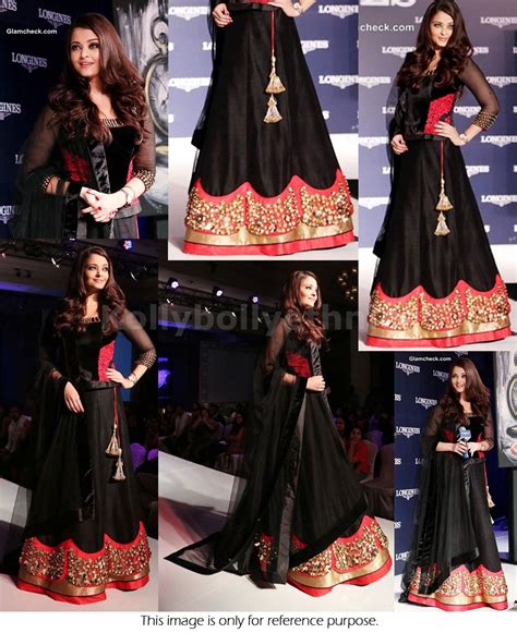 Bollywood Style Aishwarya rai french crepe shimmer lehenga in black and ...