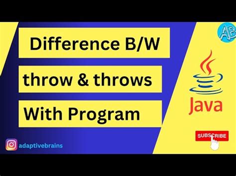 Difference Between Throw And Throws With Program In Java YouTube