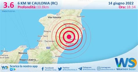 Scossa Di Terremoto Magnitudo 3 6 Nei Pressi Di Caulonia RC Weather