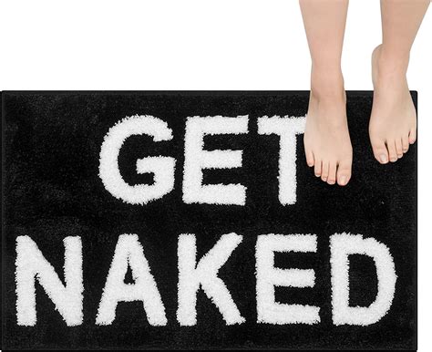 Get Naked Bath Mat Black White Non Slip Bathroom Mat Made From