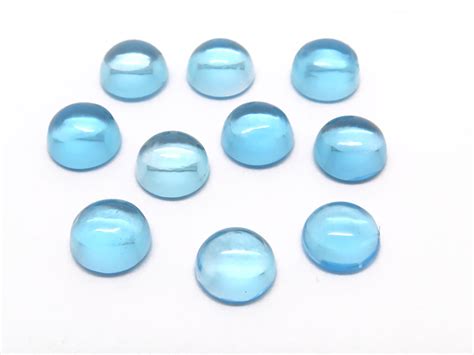 Swiss Blue Topaz Round Cabochon Various Sizes