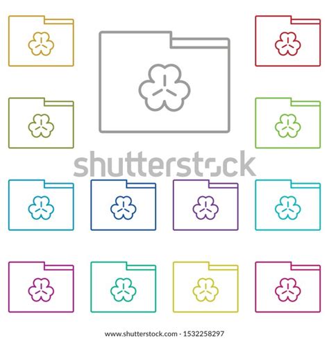Folder Trefoil Multi Color Icon Simple Stock Vector Royalty Free