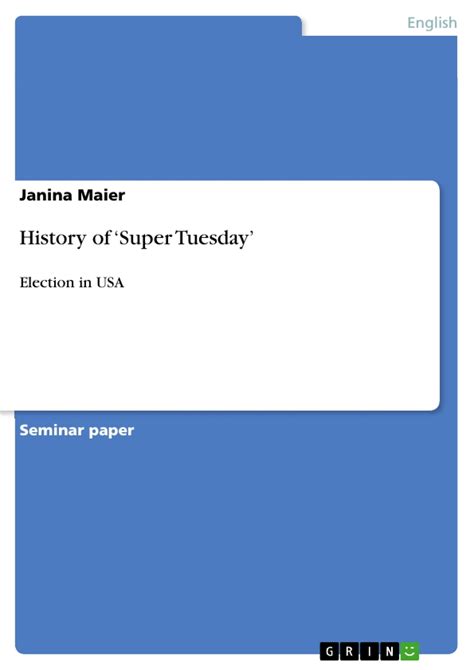 History of 'Super Tuesday' eBook by Janina Maier - EPUB | Rakuten Kobo ...