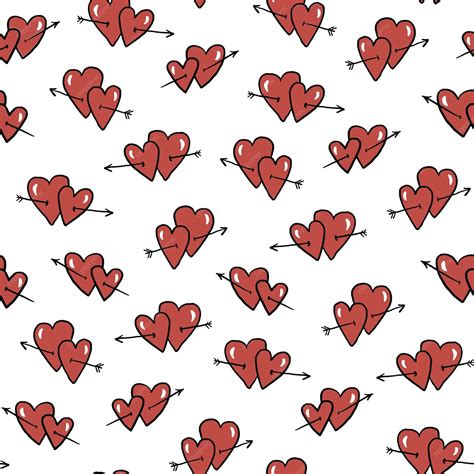 Premium Vector Valentines Day Hearts Vector Seamless Pattern