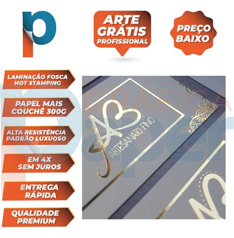 Cartões De Visita Lam Fosca E Hot Stamping Arte Grátis Gráfica Paper