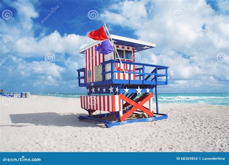 Lifeguard House At South Beach Of Miami Stock Photo Image Of