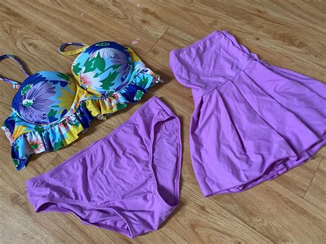 Floral 3 Piece Set Bikini Women S Fashion Swimwear Bikinis