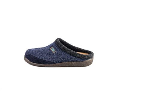 Q Fit Pantoffels Bern Blauw Vilt Schoen Leijssenaar