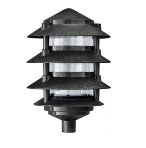 Dabmar 6 In 6w 4 Tier Led Pagoda Pathway Light W 5 In Base A19 120v 3000k Black Dabmar