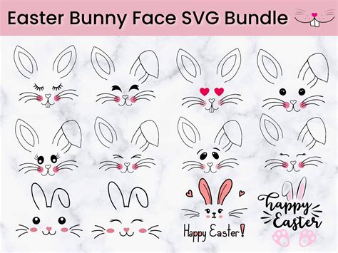 Bunny Face Jpeg Png And Svg Easter Bunny Face Svg Rabbit Face Svg