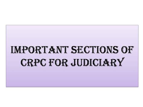 Important Sections Of CrPC For Judiciary LAWS STUDY