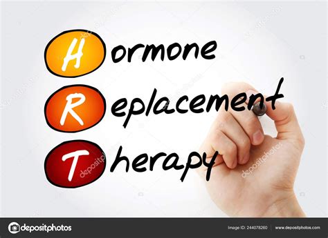 Hrt Hormone Replacement Therapy Acronym Health Concept Backgroun Stock