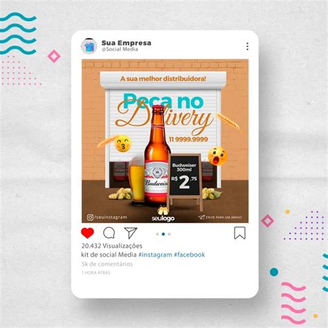 Kit De Social Media Posts Prontos Para Distribuidora De Bebidas No