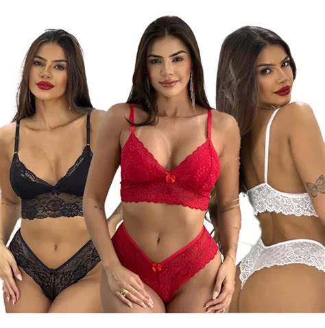 Kit Lingerie Suti Sem Bojo Renda Top Cropped Calcinha Mercadolivre