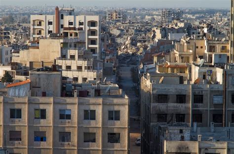 Premium Photo Center Of Homs City Syria In Ruins