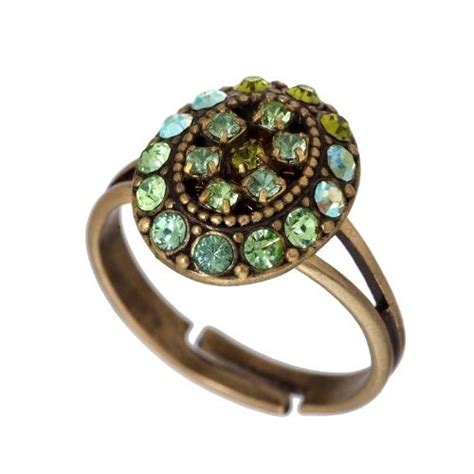 Michal Negrin Lovely Adjustable Ring With Oval Detail Enriched With