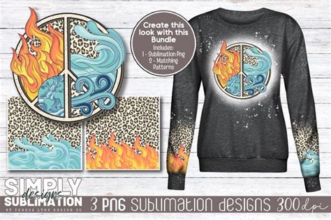 Four Elements In Peace Sublimation T Shirt Design Bundle