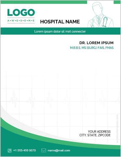 5 Best MS Word Letterhead Templates For Hospitals Clinics Letterhead