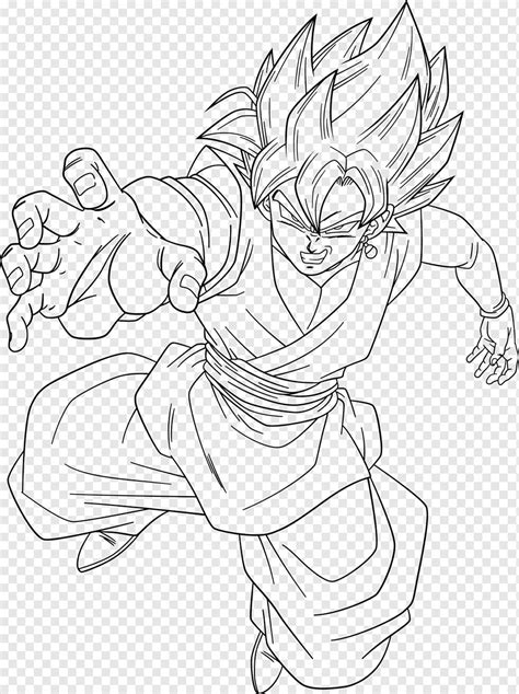 Goku Gohan Line Art Vegeta Trunks Goku Branco M O Monocrom Tico Png